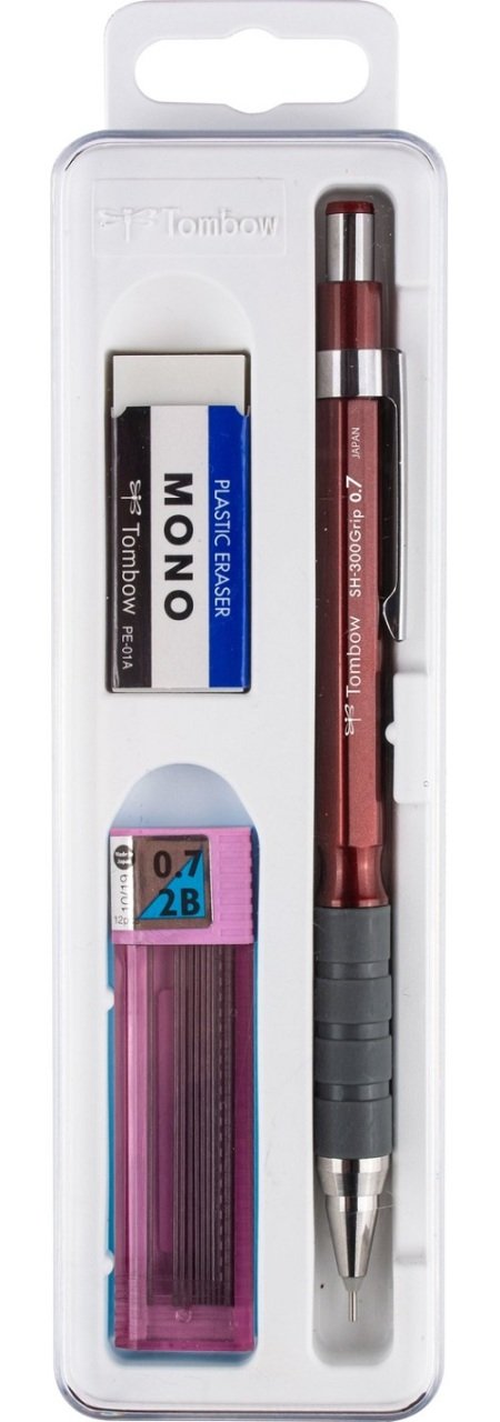 Tombow Grip 0.7 mm Bordo Versatil Uçlu Kalem Plastik Kutulu Set Sh-300