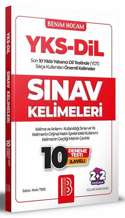 Benim Hocam YKSDİL İngilizce Sınav Kelimeleri + 10 Deneme İlaveli Benim Hocam Yayınları