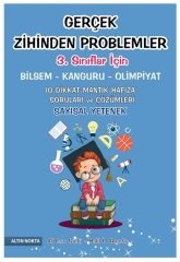 Altın Nokta 3. Sınıf  Bilsem Gerçek Zihinden Problemler Sayısal Yetenek Soruları ve Çözümleri Altın Nokta Yayınları