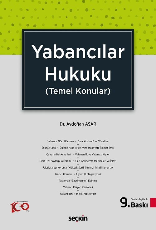 Seçkin Yabancılar Hukuku 9. Baskı - Aydoğan Asar Seçkin Yayınları