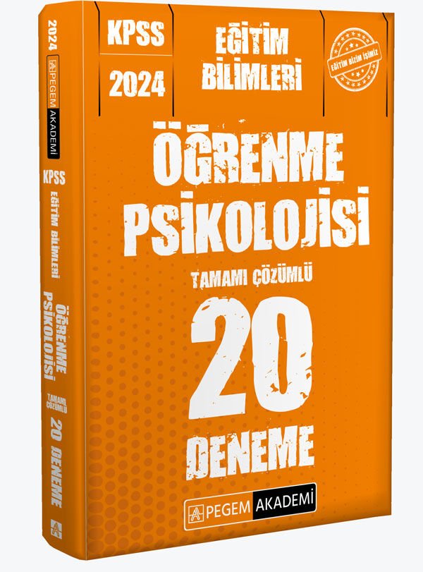 SÜPER FİYAT - Pegem 2024 KPSS Eğitim Bilimleri Öğrenme Psikolojisi 20 Deneme Çözümlü Pegem Akademi Yayınları