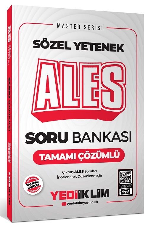 Yediiklim 2025 ALES MASTER Sözel Soru Bankası Çözümlü Yediiklim Yayınları