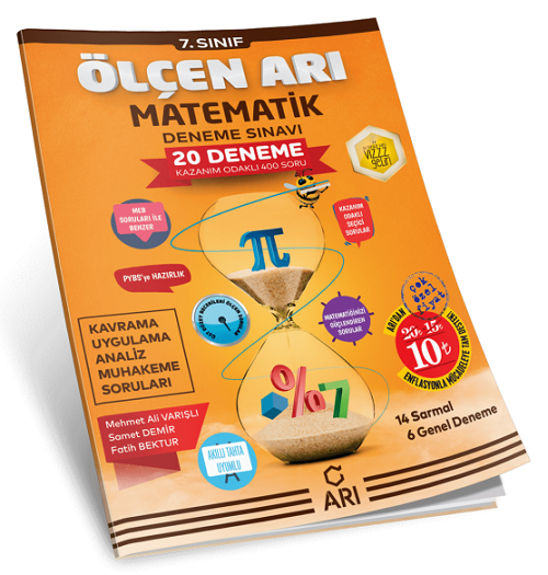 SÜPER FİYAT - Arı Yayınları 7. Sınıf Ölçen Arı Matematik 20 Deneme Sınavı Arı Yayınları