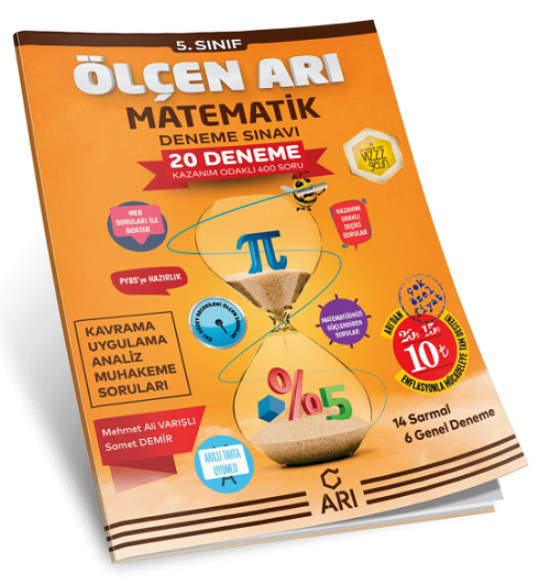 SÜPER FİYAT - Arı Yayınları 5. Sınıf Ölçen Arı Matematik 20 Deneme Sınavı Arı Yayınları