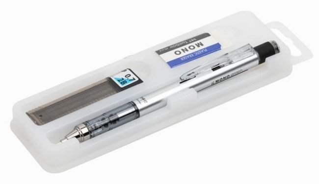 Tombow Mono Graph Metal 0.7 mm Gümüş Versatil Uçlu Kalem Plastik Kutulu Set