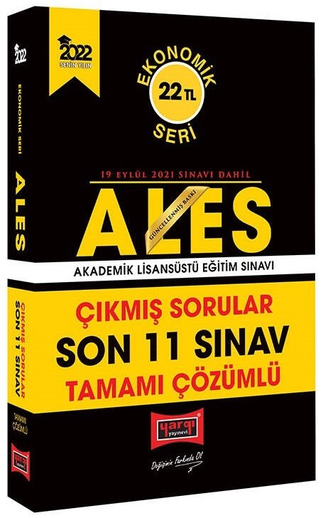 Yargı 2022 ALES Çıkmış Sorular Son 11 Sınav Çözümlü Ekonomik Seri Yargı Yayınları