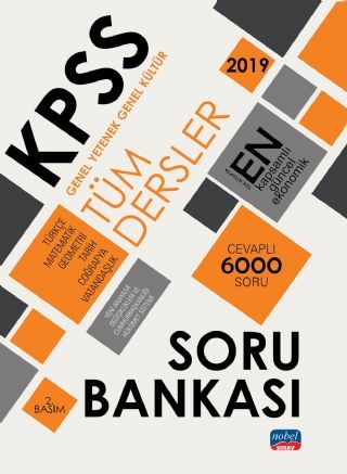 Nobel 2019 KPSS Genel Yetenek Genel Kültür Tüm Dersler Soru Bankası Tek Kitap Nobel Sınav Yayınları