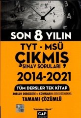 Çap Yayınları YKS TYT MSÜ Tüm Dersler 2014-2021 Son 8 Yıl Çıkmış Sınav Soruları Tek Kitap Çözümlü Çap Yayınları