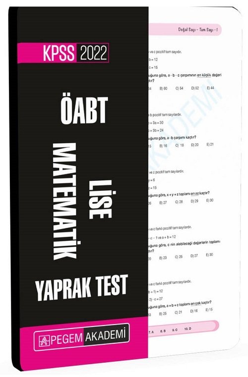 Pegem 2022 ÖABT Lise Matematik Öğretmenliği Yaprak Test Pegem Akademi Yayınları