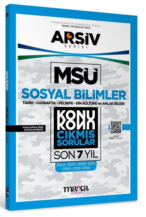 Marka MSÜ Sosyal Bilimler Çıkmış Sorular Son 7 Yıl Konu Konu Çözümlü Arşiv Serisi Marka Yayınları