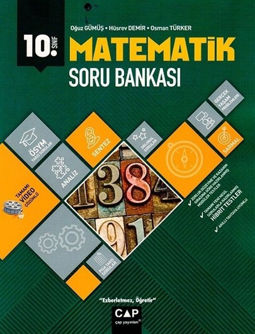 Çap Yayınları 10. Sınıf Matematik Soru Bankası Anadolu Lisesi Video Çözümlü Çap Yayınları