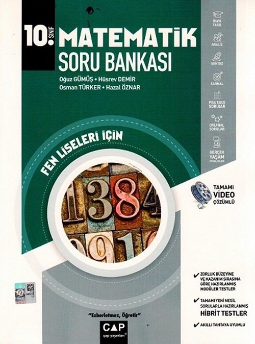 Çap Yayınları 10. Sınıf Matematik Soru Bankası Fen Lisesi Video Çözümlü Çap Yayınları