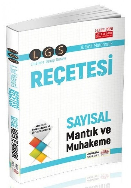 SÜPER FİYAT - Editör LGS 8. Sınıf Reçetesi Matematik Sayısal Mantık ve Muhakeme Soru Bankası Angora Serisi Editör Yayınevi