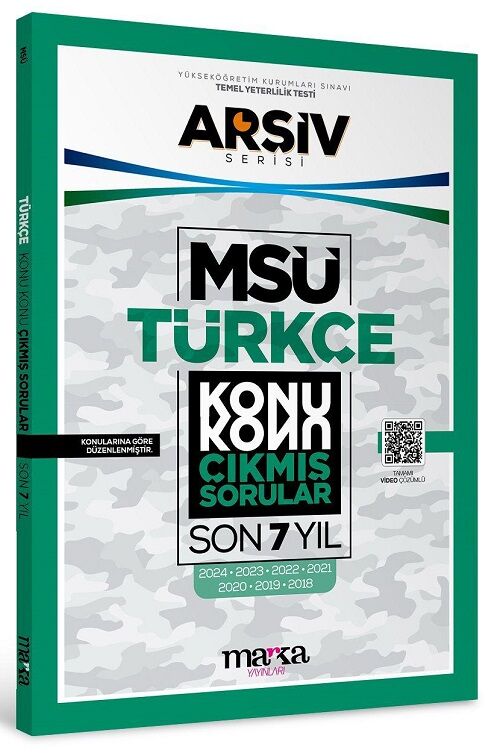 Marka MSÜ Türkçe Çıkmış Sorular Son 7 Yıl Konu Konu Çözümlü Arşiv Serisi Marka Yayınları