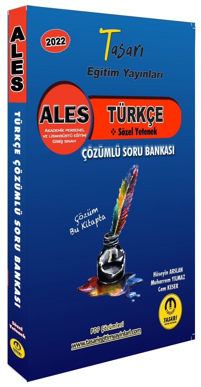 SÜPER FİYAT - Tasarı 2022 ALES Türkçe Sözel Yetenek Soru Bankası Çözümlü Tasarı Yayınları