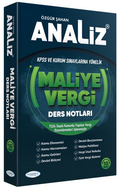 Monopol KPSS A Grubu Analiz Maliye Vergi Ders Notları 10. Baskı - Özgür Şahan Monopol Yayınları