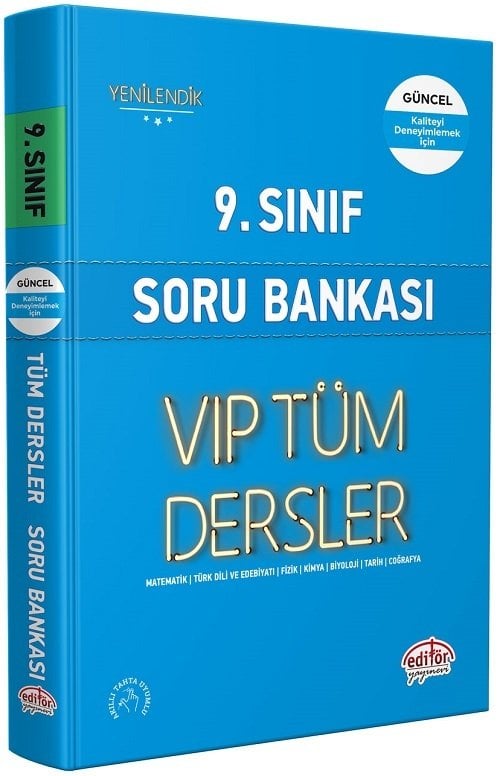 Editör 9. Sınıf VIP Tüm Dersler Soru Bankası Mavi Kitap Editör Yayınları