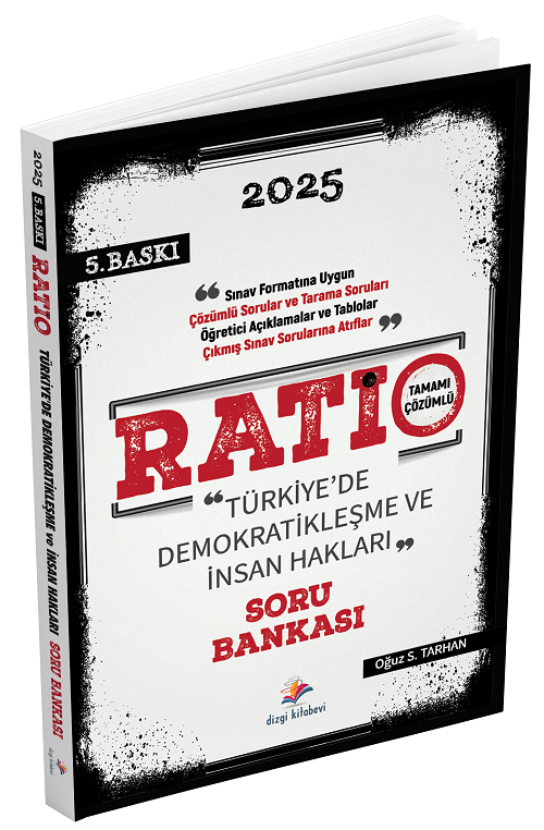 Dizgi Kitap 2025 RATİO Türkiye de Demokratikleşme ve İnsan Hakları Soru Bankası Çözümlü 5. Baskı Dizgi Kitap