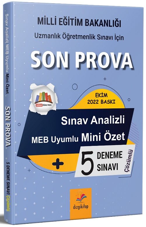 Dizgi Kitap 2022 MEB ÖKBS Uzman Öğretmen Son Prova Mini Özet Notlar + 5 Deneme Dizgi Kitap