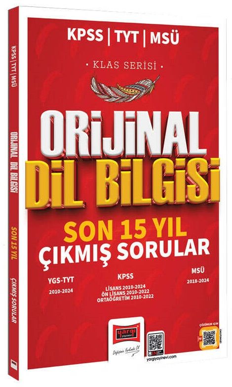 Yargı 2025 KPSS TYT MSÜ Dil Bilgisi Orijinal Çıkmış Sorular Son 15 Yıl Klas Serisi Yargı Yayınları