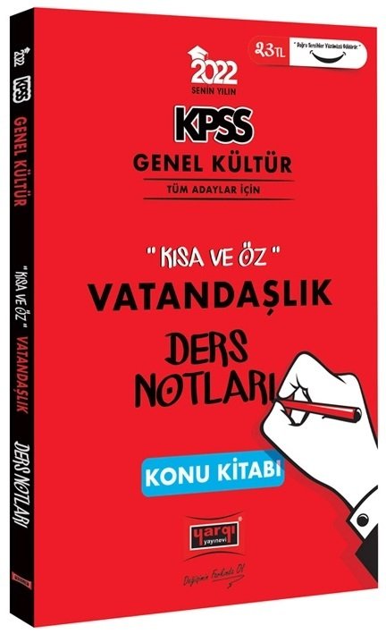 Yargı 2022 KPSS Vatandaşlık Kısa ve Öz Ders Notları Konu Kitabı Yargı Yayınları