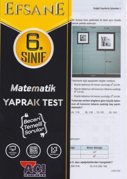 Efsane 6. Sınıf Matematik Efsane Yaprak Test Efsane Yayınları