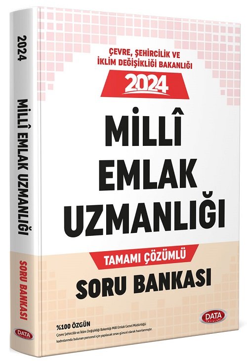 Data 2024 GYS Çevre, Şehircilik ve İklim Değişikliği Bakanlığı Milli Emlak Uzmanlığı Özel Sınavı Soru Bankası Çözümlü Görevde Yükselme Data Yayınları