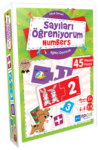 Sayıları Öğreniyorum 45 Parça Puzzle - Numbers Blue Focus Games