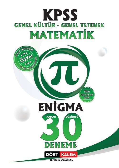 Dört Kalem KPSS Matematik Enigma 30 Deneme Çözümlü Dört Kalem Yayınları