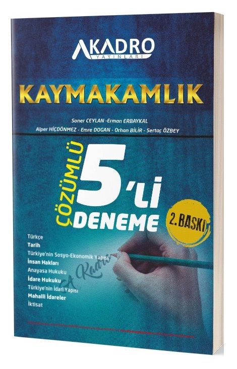 A Kadro Kaymakamlık 5 Deneme Çözümlü 2. Baskı A Kadro Yayınları