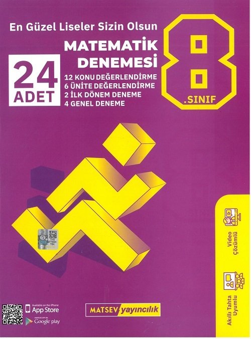 Matsev 8. Sınıf Matematik 24 Deneme Matsev Yayınları