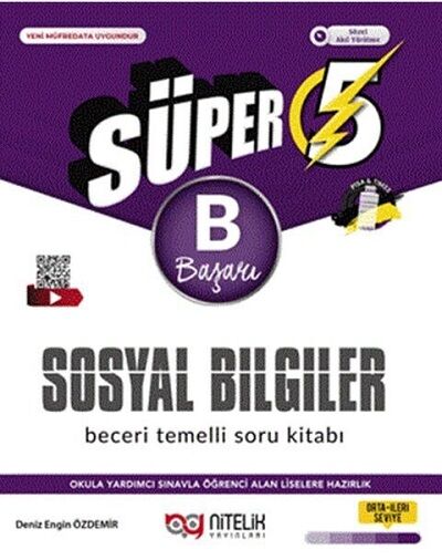 Nitelik 5. Sınıf Sosyal Bilimler Süper B Beceri Temelli Soru Kitabı Nitelik Yayınları