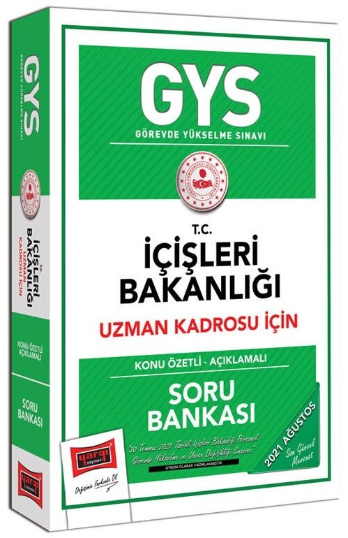 Yargı 2021 GYS İçişleri Bakanlığı Uzman Kadrosu Konu Anlatımlı Soru Bankası Görevde Yükselme Yargı Yayınları