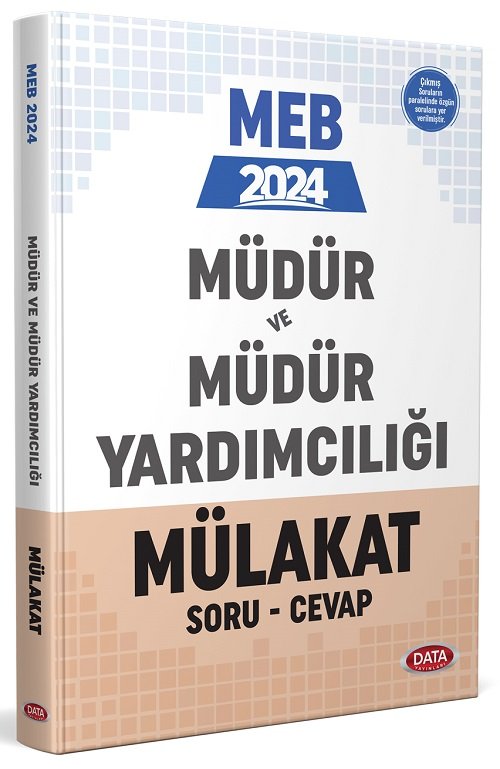 Data 2024 GYS MEB Müdür ve Yardımcılığı Mülakat Soru Cevap Kitabı Data Yayınları