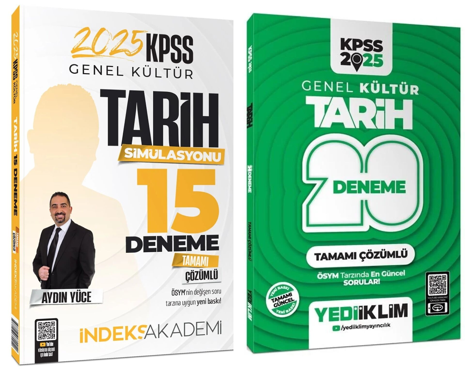 Yediiklim + İndeks 2025 KPSS Tarih 20+15 Deneme 2 li Set - Aydın Yüce Yediiklim + İndeks Akademi Yayınları