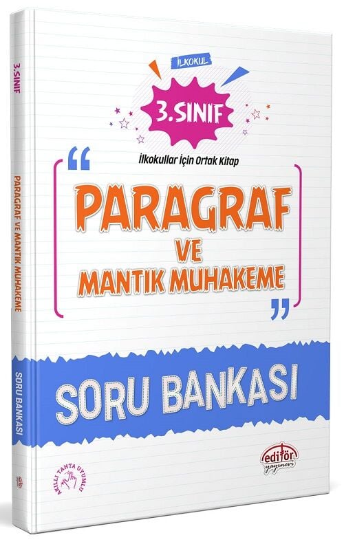 Editör 3. Sınıf Paragraf ve Mantık Muhakeme Soru Bankası Editör Yayınları