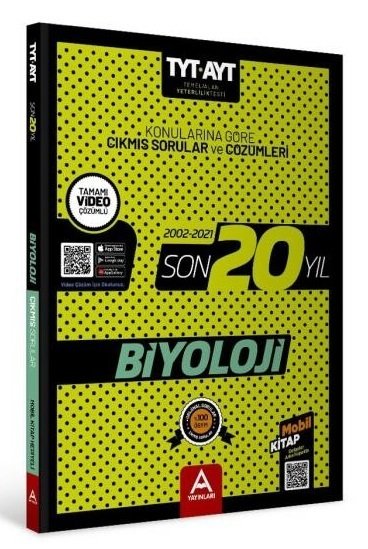 A Yayınları YKS TYT AYT Biyoloji Son 20 Yıl Çıkmış Sorular 2002-2021 A Yayınları