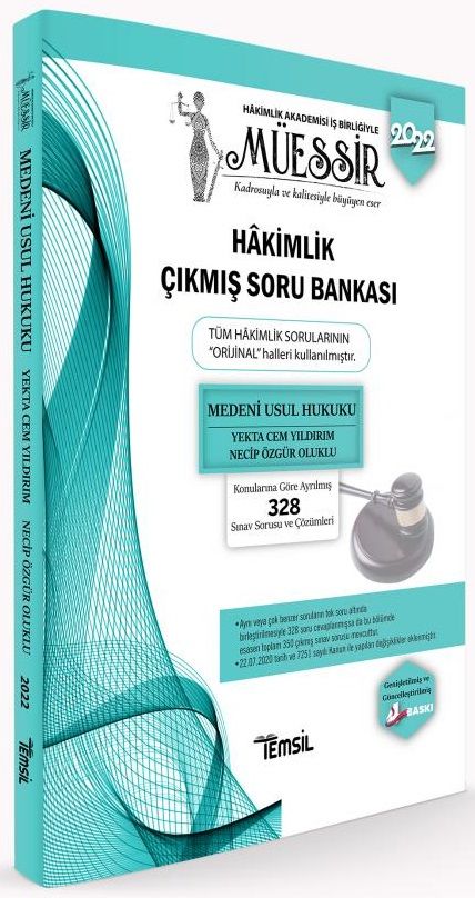 Temsil 2022 MÜESSİR Hakimlik Medeni Usul Hukuku Çıkmış Soru Bankası Çözümlü 4. Baskı - Yekta Cem Yıldırım, Necip Özgür Oluklu Temsil Kitap Yayınları