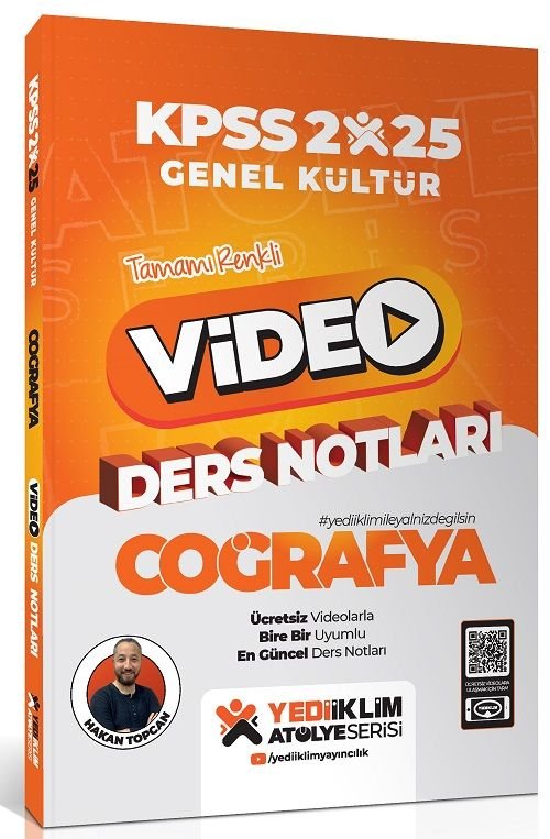 Yediiklim 2025 KPSS Coğrafya Atölye Video Ders Notları - Hakan Topcan Yediiklim Yayınları