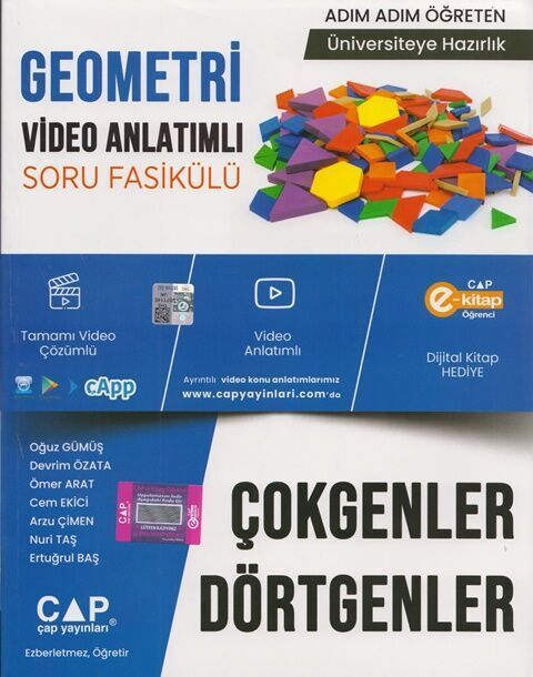 Çap Yayınları YKS TYT AYT Geometri Çokgenler ve Dörtgenler Konu Anlatımlı Soru Bankası Video Çözümlü Çap Yayınları