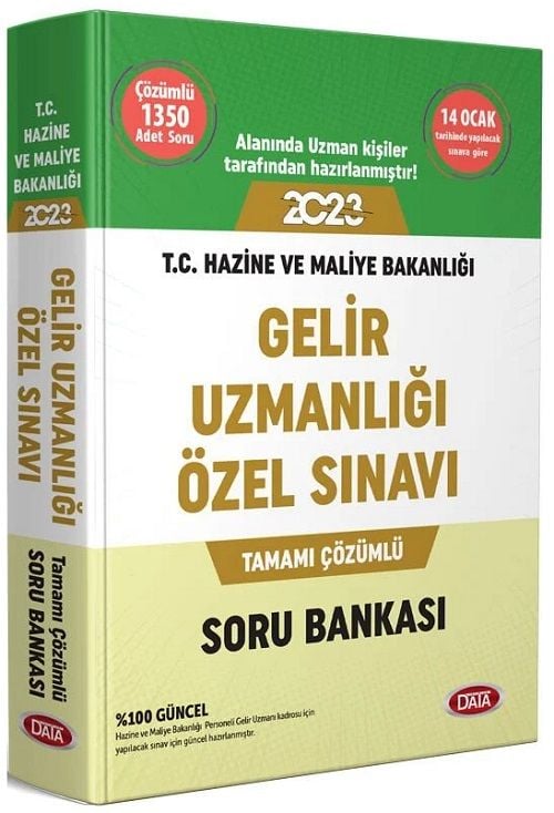 Data 2023 TC Hazine ve Maliye Bakanlığı Gelir Uzmanlığı Özel Sınavı Soru Bankası Çözümlü Data Yayınları