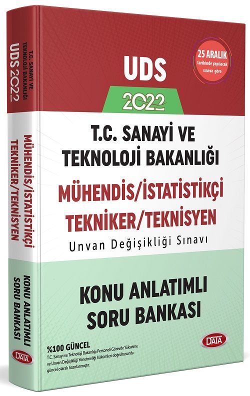 SÜPER FİYAT - Data 2022 GYS ÜDS Sanayi ve Teknoloji Bakanlığı Mühendis, İstatistikçi, Tekniker, Teknisyen Konu Anlatımlı Soru Bankası Ünvan Değişikliği Data Yayınları