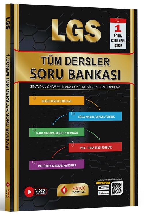 Sonuç 8. Sınıf LGS Tüm Dersler 1. Dönem Soru Bankası Sonuç Yayınları