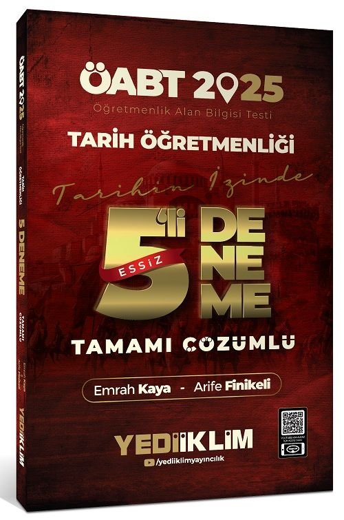 Yediiklim 2025 ÖABT Tarih Öğretmenliği Eşsiz 5 Deneme Çözümlü - Emrah Kaya Yediiklim Yayınları