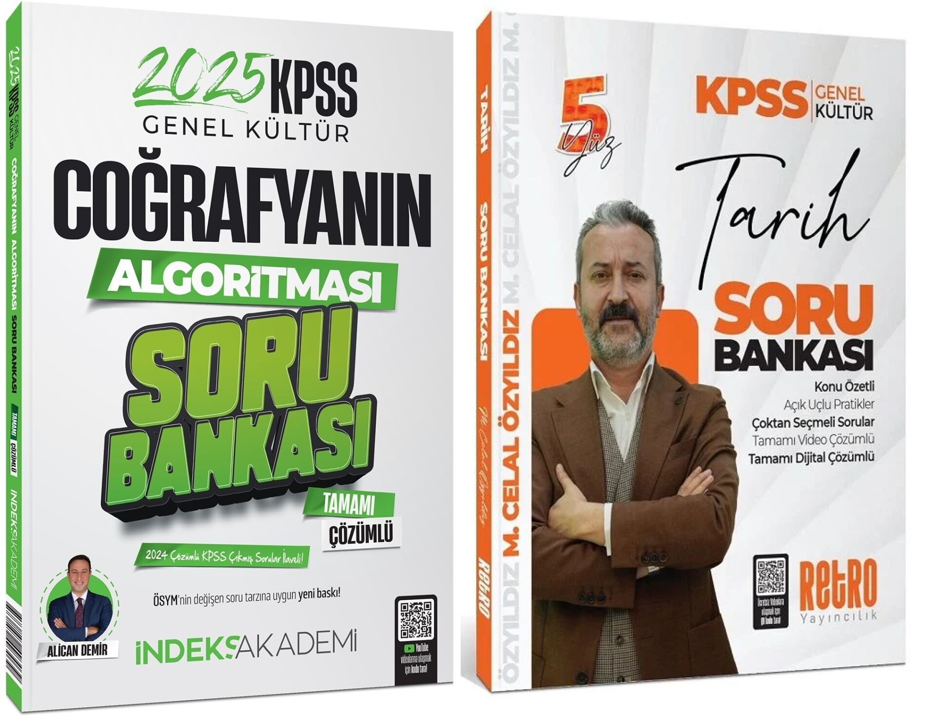 Retro + İndeks 2025 KPSS Tarih 5Yüz + Coğrafya Soru Bankası 2 li Set - Mehmet Celal Özyıldız Retro + İndeks Akademi Yayıncılık