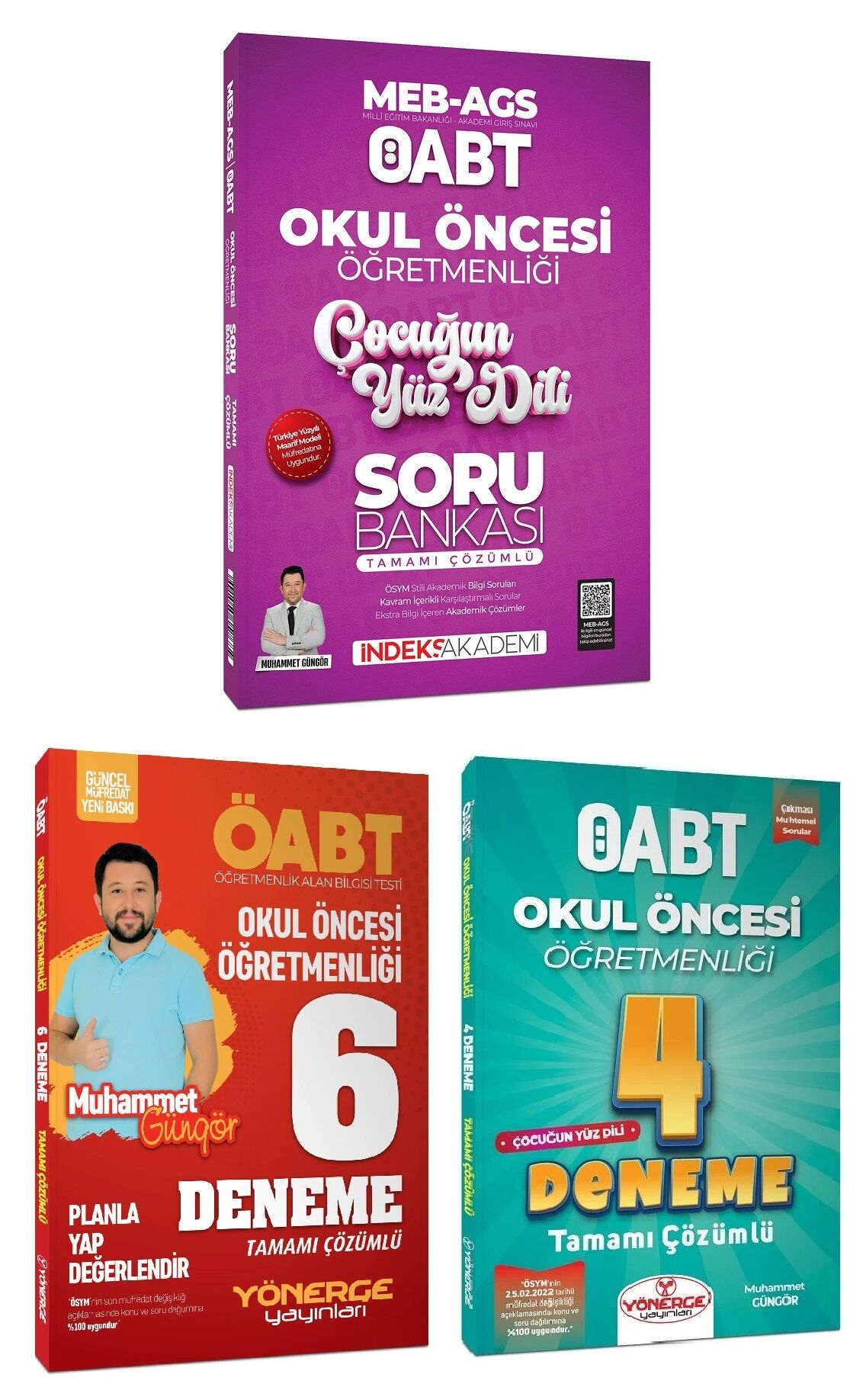 Yönerge + İndeks 2025 ÖABT MEB-AGS Okul Öncesi Öğretmenliği Soru Bankası + 10 Deneme 3 lü Set  - Muhammet Güngör Yönerge + İndeks Akademi Yayınları