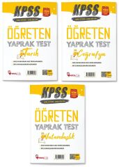 SÜPER FİYAT - Hoca Kafası KPSS Tarih+Coğrafya+Vatandaşlık Öğreten Yaprak Test 3 lü Set Hoca Kafası Yayınları