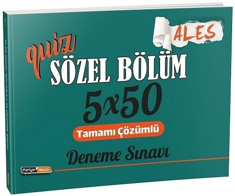 Kariyer Meslek ALES Sözel Bölüm Quiz 5x50 Deneme Sınavı Kariyer Meslek Yayınları