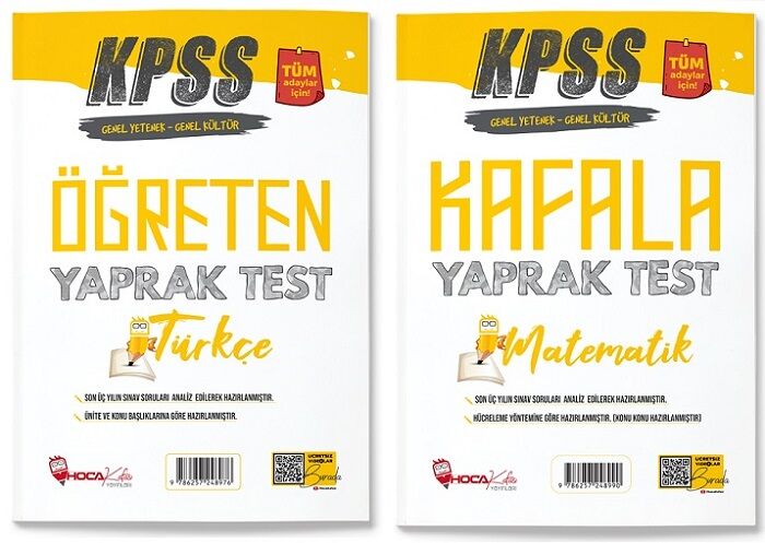 SÜPER FİYAT - Hoca Kafası KPSS Türkçe+Matematik Öğreten Yaprak Test 2 li Set Hoca Kafası Yayınları