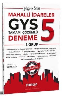 Paragon 2022 GYS Mahalli İdareler 1. Grup 5 Deneme Çözümlü Görevde Yükselme Paragon Yayıncılık